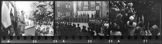 407028 Afbeeldingen van de Openbare Vergadering van de Nationaal-Socialistische Beweging (N.S.B.) op het Janskerkhof te ...